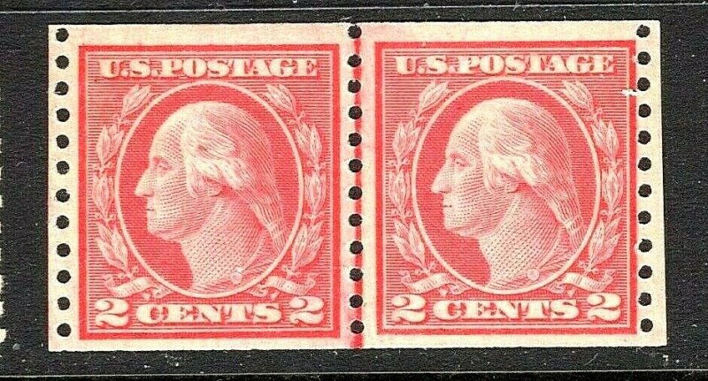 [ST]  1917 US #492 Mint-VLH ~ Joint Line Coil Pair [Perf 10 Vertically] Type III