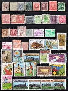 Cuba starter collection of 42 different F to VF used (couple of unused).