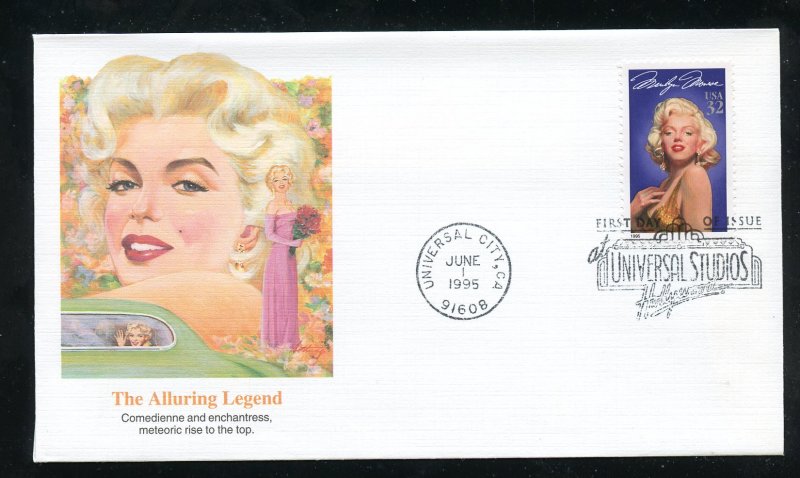US 2967 Legends of Hollywood Marilyn Monroe UA Fleetwood cachet FDC 