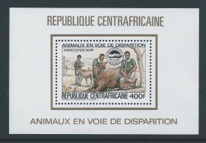 Central African Rep. #C291A NH 400fr Black Rhinoceros - Deluxe SS