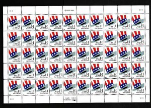 USA-Sc#3260- id12-unused NH sheet-Uncle Sam's hat-1998-