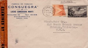 Cuba Cover Sc RA5 C13 Cigar Postal History Consuegra Air Mail Examined