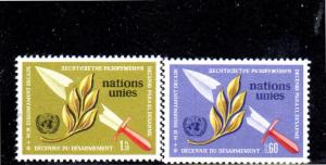 UNITED NATIONS GENEVA #30-31  1973  DISARMENMENT        MINT VF NH O.G   a