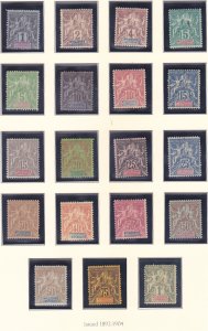 New Caledonia 40-58 Mint OG 1892-1902 Navigation & Commerce Full Set Scv $540.00