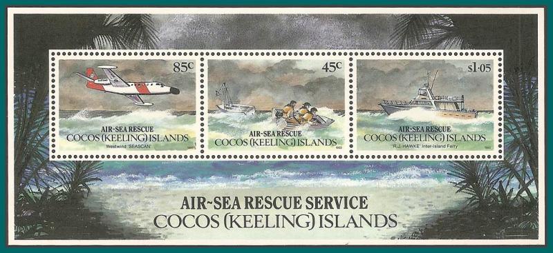 Cocos 1993 Rescue, MS MNH 285a,SGMS292