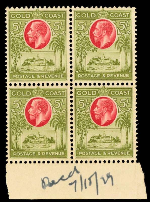 Gold Coast Scott 98-107 Gibbons 103-112 Block of Stamps