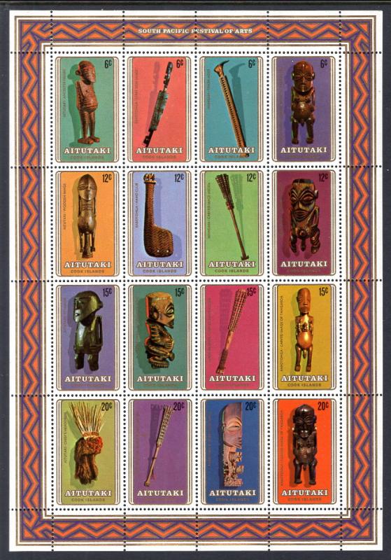 Aitutaki 207b Wood Carvings Souvenir Sheet MNH VF