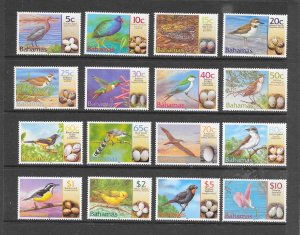 BIRDS - BAHAMAS #1007-22 BIRDS & EGGS MNH