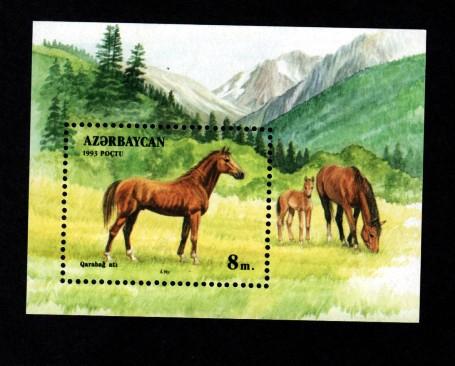 Azerbaijan # 362a Mint NH S/S Horses!