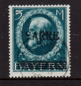 Saar #38 (Michel #301) Very Fine Used Damaged S Variety **With Certificate**