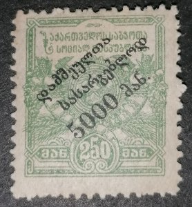 Georgia 1922 Inflation Surcharge Mi 38A | 5000 on 250 Arms MH