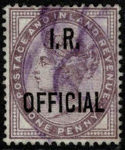QV I.R. Official 1880-81 1d Lilac Die II Wmk. 49 (Imp. Crown) used S.G. O3