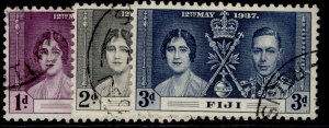 FIJI GVI SG246-248, 1937 CORONATION set, FINE USED.