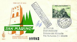 San Marino - Panoramic view Lire 500 on cover Venetia racc.