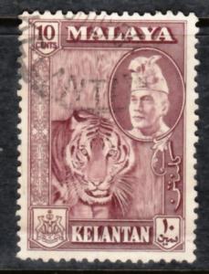 Malaya Kelantan 1957 Sc 77a 10c Maroon Color Used