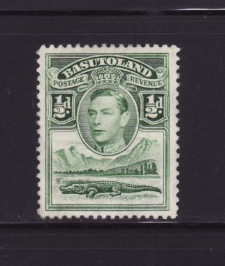 Basutoland 18 MH Reptiles, Crocodile, King George VI