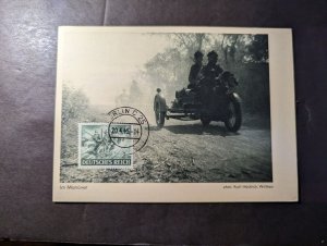 1945 Germany Military PPC Maxi Postcard Cover Berlin C25 Motorcycle in Maneuver