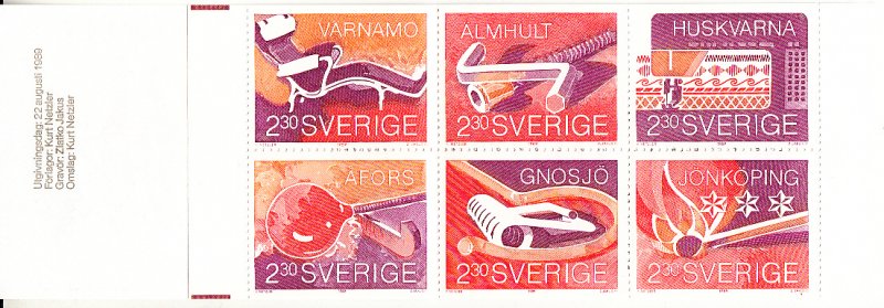 Sweden 1989 MNH Sc #1760a Complete booklet Smaland Businesses