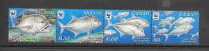 FISH - KIRIBATI #995 WWF (ROW 1) MNH