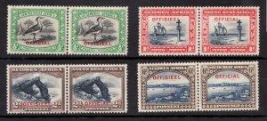 1931 South West Africa Sc #O13-O16 Set of Official Overprints - MH Cv$35