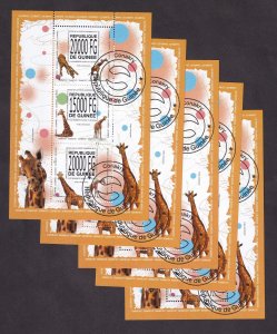 Guinea 2013 Fauna Giraffes Sheets Lot CTO x 5