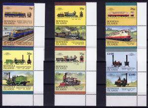 Bernera Islands 1987 Locomotives  LOW  6 pairs (12) Set #2 MNH