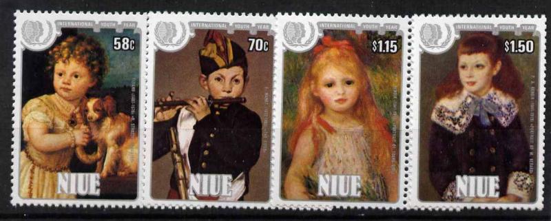 Niue 488-91 MNH Art, Paintings, International Youth Year, Children