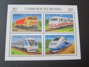 Angola 1997 Sc 989a-d Train MNH