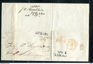 Latvia to Netherlands via Lithuania 1848 Pre-stamp entire letter Used 13924