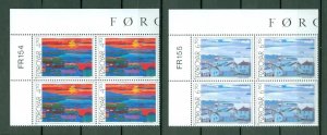Faroe Islands. 1987. 2 Mnh. 4-Plate Block.  # 154-155.  Hafnia 87 II, Torshavn.