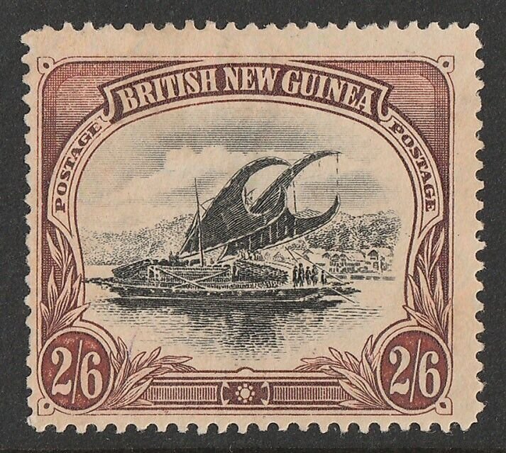 PAPUA 1901 BNG Lakatoi 2/6, vert wmk THICK PAPER, line perf. Very rare. 