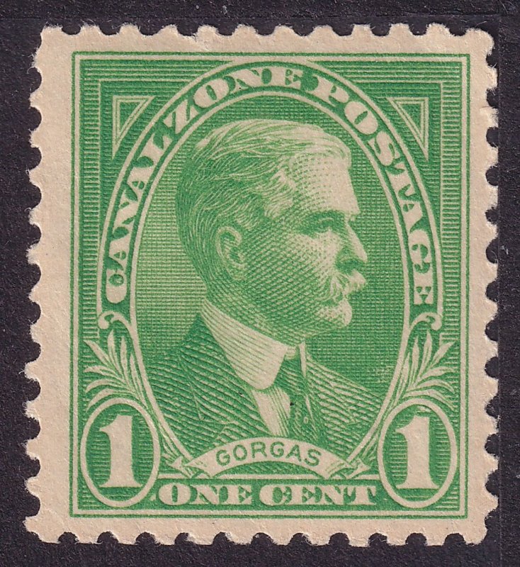 US CANAL ZONE 105 1c grn GORGAS FOUNDER OF CANAL ZONE MINT HINGED VF DRY PRINTED