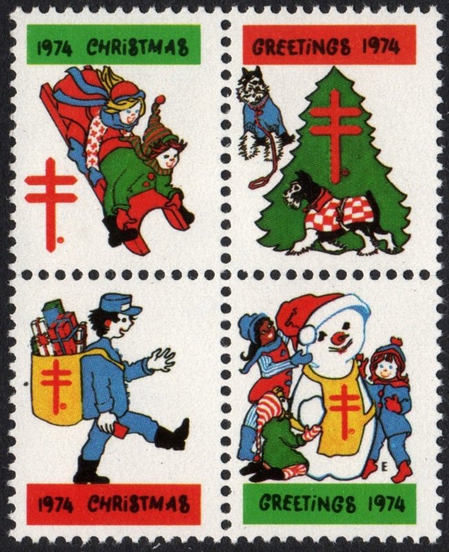 WX252 Christmas Seal Block of Four (1974) MNH