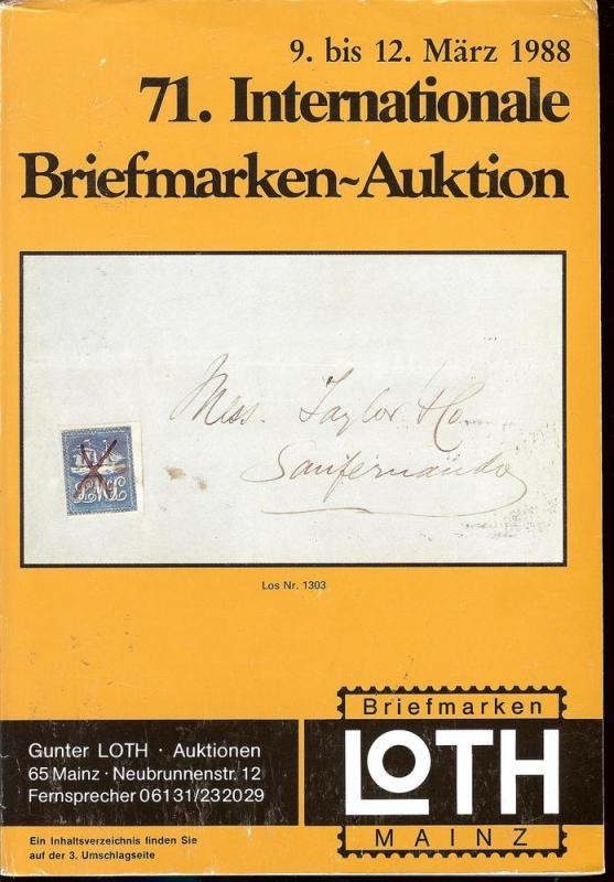 71. Loth-Briefmarken-Auktion: Internationale Briefmarkena...