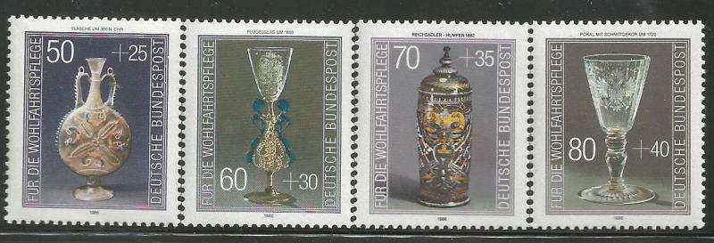 GERMANY B647-B650, MNH, GLASSWEAR IN GERMAN MUSEUMS