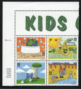 ALLY'S US Plate Block #2951-4 32c Kid’s Environment [4] MNH  F/VF [F-32a]