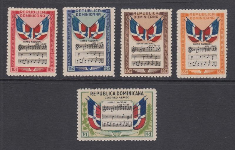 Dominican Republic Sc C57-C61 MNH. 1946 National Anthem, complete set, fresh, VF