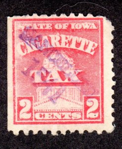 US State Revenue, IOWA  Cigarette Stamp SRS # C4, used. Lot 200558 -03