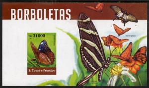 St Thomas & Prince Islands 2015 Butterflies #7 imperf del...