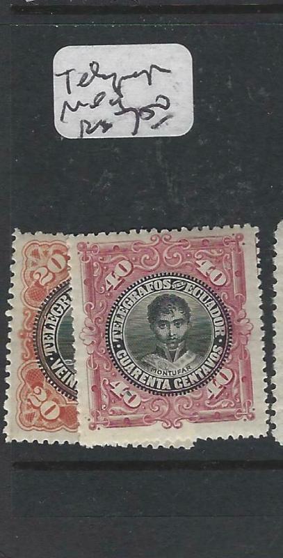 ECUADOR  (P0706B)   TELEGRAPH STAMPS  20C, 40C  MOG