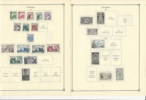 Tunisia Collection 1940 to 1962 on 15 Scott International Pages 