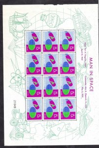 SURINAM #C28-C29 1961 MAN IN SPACE MINT VF NH O.G SHEET 12  (xx)