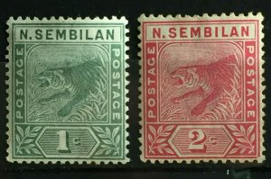 Malaya Negri Sembilan 1891-94 Tiger 1c & 2c Mint SG#1&2 M3489