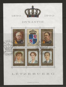 Luxembourg 1990 Nassau-Weilbourg Dynasty miniature sheet sg.MS1284 used