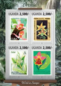 UGANDA - 2013 - Orchids - Perf 4v Sheet - Mint Never Hinged