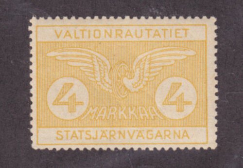 Finland HS 52 MLH. 1924 4m State Railway Stamp VF