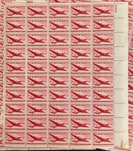 C-32  DC-4 Skymaster  Lot of 5 sheets  MNH 5 cent sheet of 50   FV $12.50  1946
