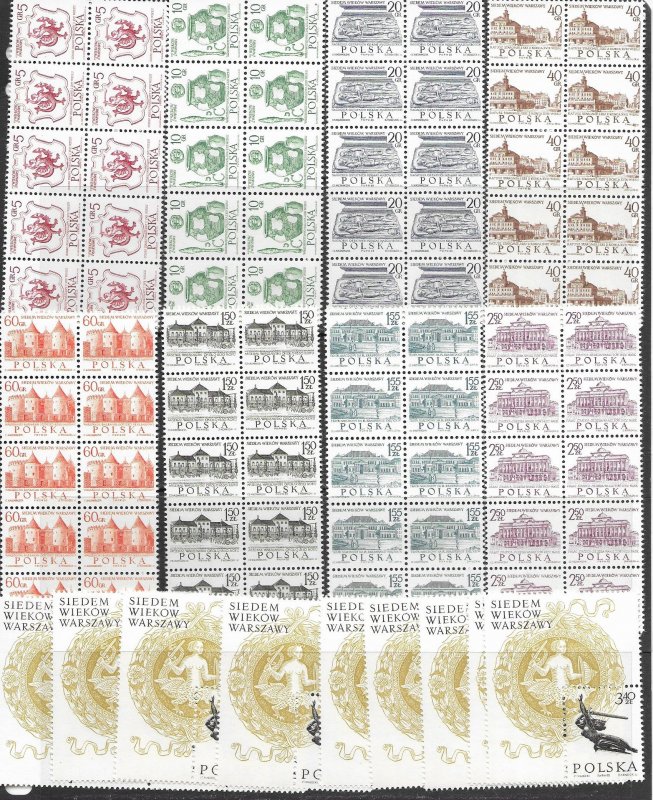 Poland 1334-42 MNH Artifacts cpl.  set X 10, vf. 2022 CV $ 31.00