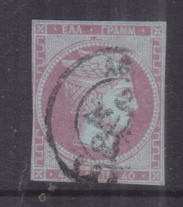 GREECE, 1862 40L. Mauve on Blue, used.