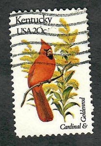 1969 Kentucky Birds and Flowers used single - perf 10.5 x 11